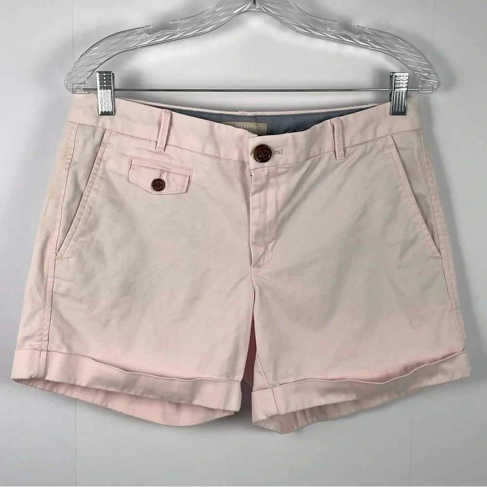 Banana Republic Light Pink Cuff Hem City Chino Shorts Size 6